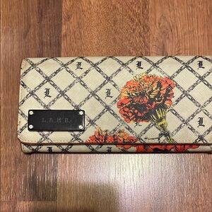 L.A.M.B. Cream and Orange Clutches with Floral Design
